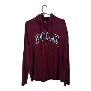 Polo Ralph Lauren Long Sleeve Hooded Shirt Men's M (S) Maroon
